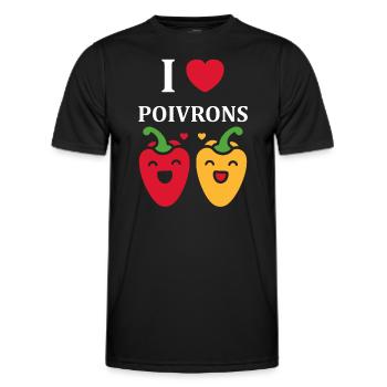 Humour poivron - T-shirt sport Homme - noir - Devant - AI Model Male 178 dark (178cm)