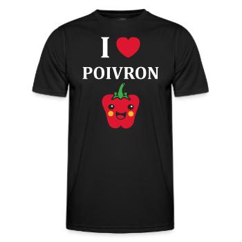 Humour poivron - T-shirt sport Homme - noir - Devant - AI Model Male 178 dark (178cm)