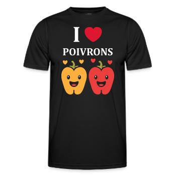 Humour poivron - T-shirt sport Homme - noir - Devant - AI Model Male 178 dark (178cm)