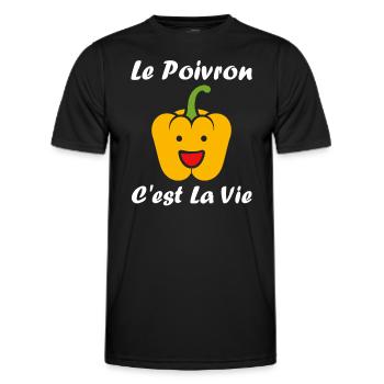Humour poivron - T-shirt sport Homme - noir - Devant - AI Model Male 178 dark (178cm)