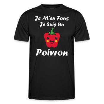 Humour poivron - T-shirt sport Homme - noir - Devant - AI Model Male 178 dark (178cm)