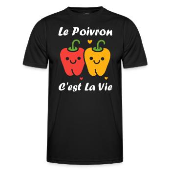 Humour poivron - T-shirt sport Homme - noir - Devant - AI Model Male 178 dark (178cm)