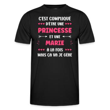 Marie - T-shirt sport Homme - noir - Devant - AI Model Male 178 dark (178cm)