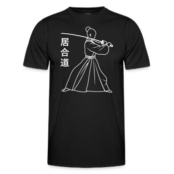 iaido - T-shirt sport Homme - noir - Devant - AI Model Male 178 dark (178cm)