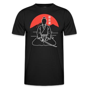 iaido - T-shirt sport Homme - noir - Devant - AI Model Male 178 dark (178cm)