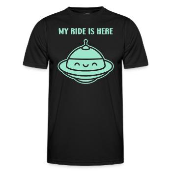 fliegende Untertasse - Männer Funktions-T-Shirt - Schwarz - Vorne - AI Model Male 178 dark (178cm)