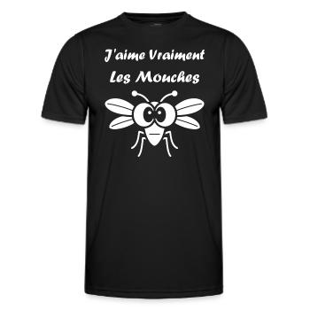 Insect Quote Fly Humor - Men's Functional T-Shirt - black - Front - AI Model Male 178 dark (178cm)