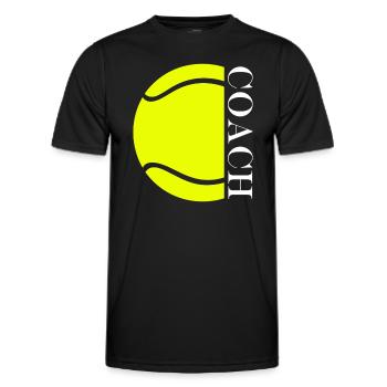 Tennistrainer - Männer Funktions-T-Shirt - Schwarz - Vorne - AI Model Male 178 dark (178cm)
