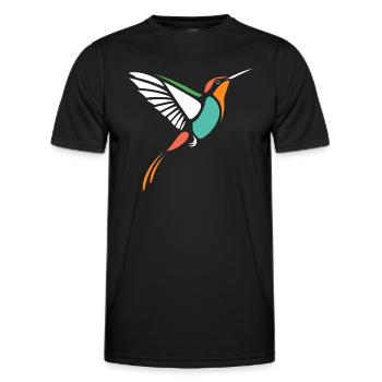 Kolibri - Männer Funktions-T-Shirt - Schwarz - Vorne - AI Model Male 178 dark (178cm)