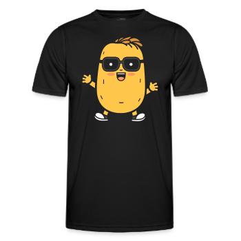 Kartoffel - Männer Funktions-T-Shirt - Schwarz - Vorne - AI Model Male 178 dark (178cm)