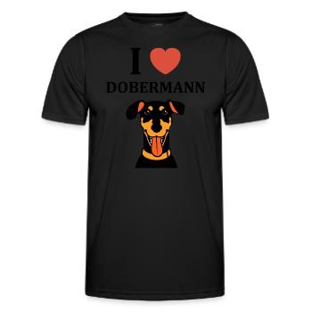 Dobermann - Männer Funktions-T-Shirt - Schwarz - Vorne - AI Model Male 178 dark (178cm)