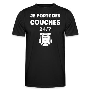 Couches - T-shirt sport Homme - noir - Devant - AI Model Male 178 dark (178cm)