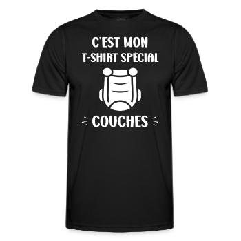 Couches - T-shirt sport Homme - noir - Devant - AI Model Male 178 dark (178cm)