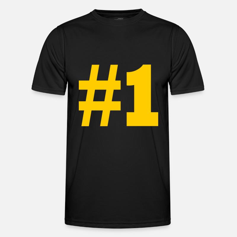 #1 - Männer Funktions-T-Shirt - Schwarz