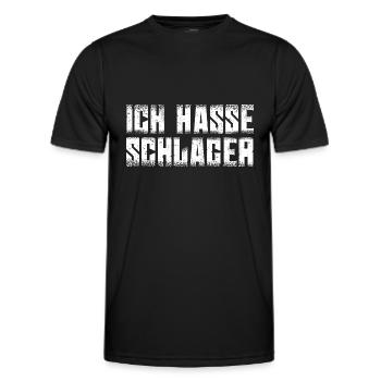 Ich hasse Schlager Schlagermusik Volksmusik - Männer Funktions-T-Shirt - Schwarz - Vorne - AI Model Male 178 dark (178cm)