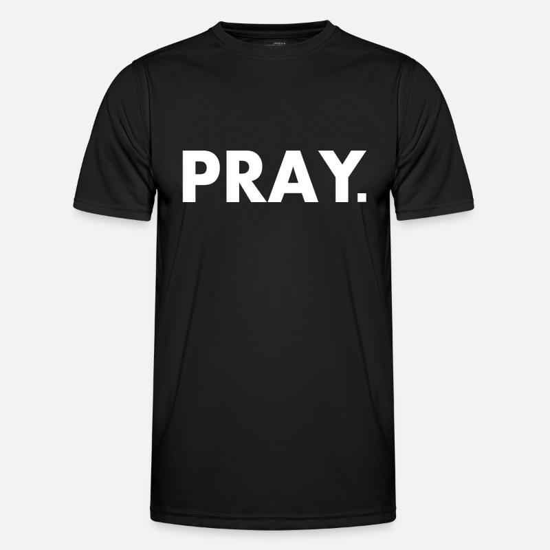 Pray - Männer Funktions-T-Shirt - Schwarz