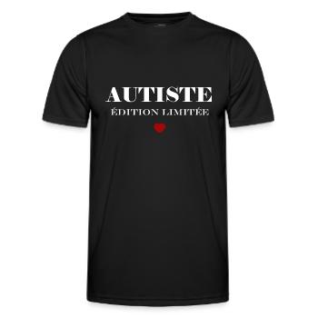 autiste - T-shirt sport Homme - noir - Devant - AI Model Male 178 dark (178cm)