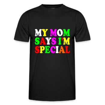 my mom says i'm special - Männer Funktions-T-Shirt - Schwarz - Vorne - AI Model Male 178 dark (178cm)