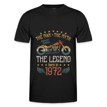 1972 Homme Mythe Légende Rétro Moto Anniversaire - T-shirt sport Homme - noir - Devant - AI Model Male 178 dark (178cm)