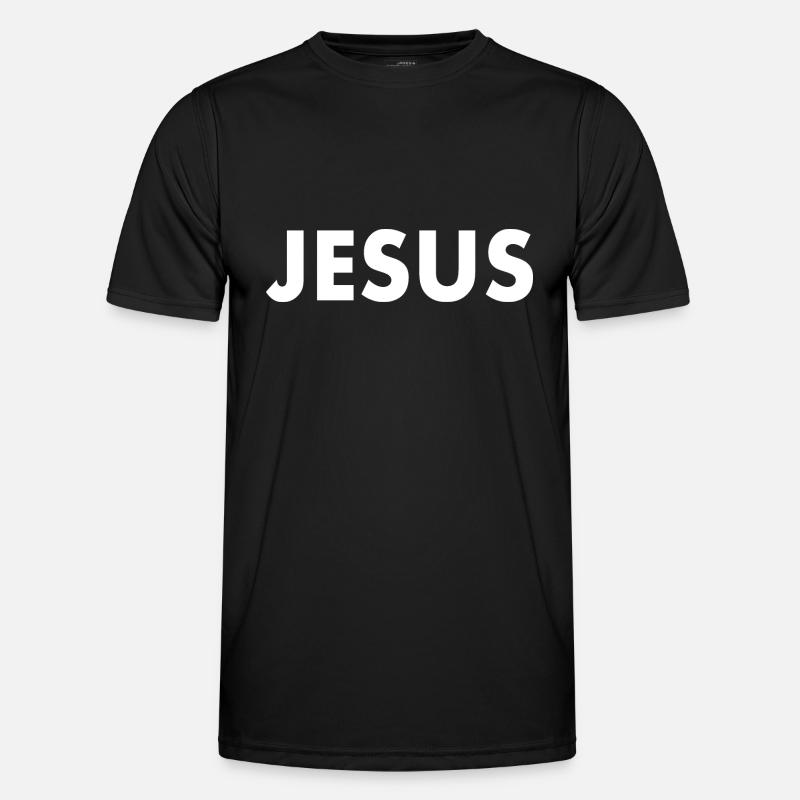 Jesus - Männer Funktions-T-Shirt - Schwarz