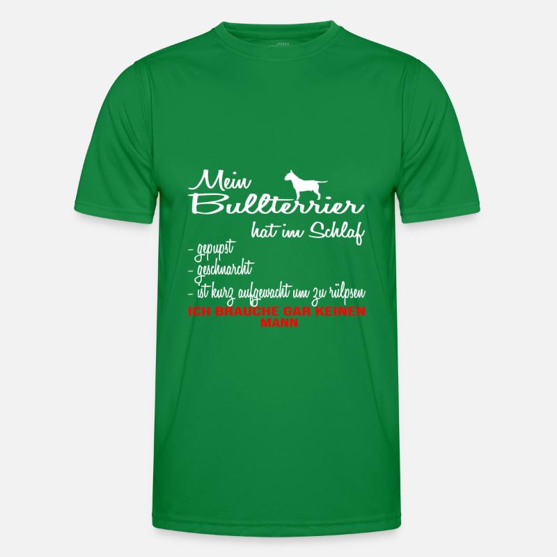 Bullterrier Hund Haustier Vierbeiner Ehemann Männer Funktions-T-Shirt