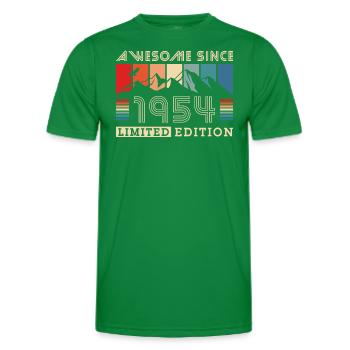 Geboren 1954 Jahrgang Retro Geburtstag - Männer Funktions-T-Shirt - Kelly Green - Vorne - AI Model Male 178 dark (178cm)