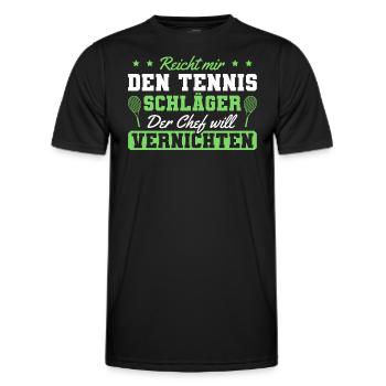 Tennis Spruch Männer Tennisspieler - Männer Funktions-T-Shirt - Schwarz - Vorne - AI Model Male 178 dark (178cm)