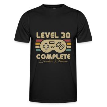 Level 30 Complete 30 Geburtstag Gamer 30 Jahre - Männer Funktions-T-Shirt - Schwarz - Vorne - AI Model Male 178 dark (178cm)