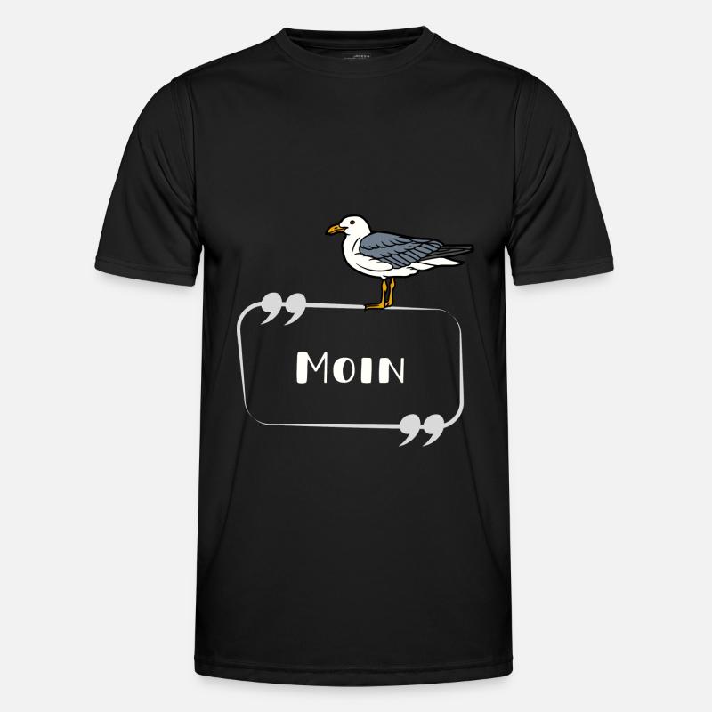 MOIN Möwe - Männer Funktions-T-Shirt - Schwarz