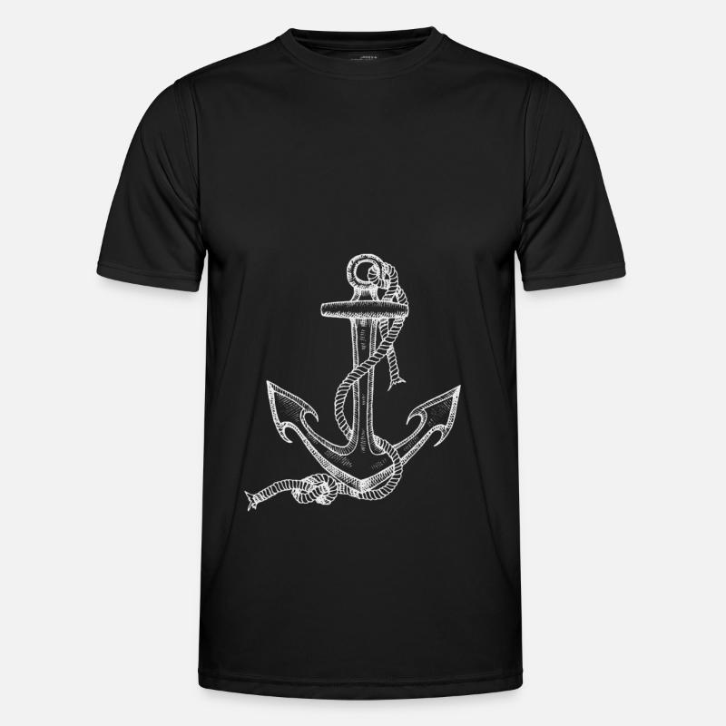 nautic anchor - Männer Funktions-T-Shirt - Schwarz