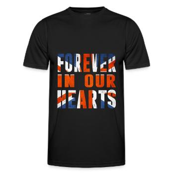 Queen Elizabeth - Forever in our hearts - Männer Funktions-T-Shirt - Schwarz - Vorne - AI Model Male 178 dark (178cm)