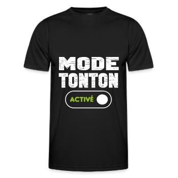 Mode tonton activé - T-shirt sport Homme - noir - Devant - AI Model Male 178 dark (178cm)
