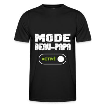 Mode beau-papa activé - T-shirt sport Homme - noir - Devant - AI Model Male 178 dark (178cm)