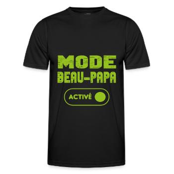 Mode beau-papa activé - T-shirt sport Homme - noir - Devant - AI Model Male 178 dark (178cm)