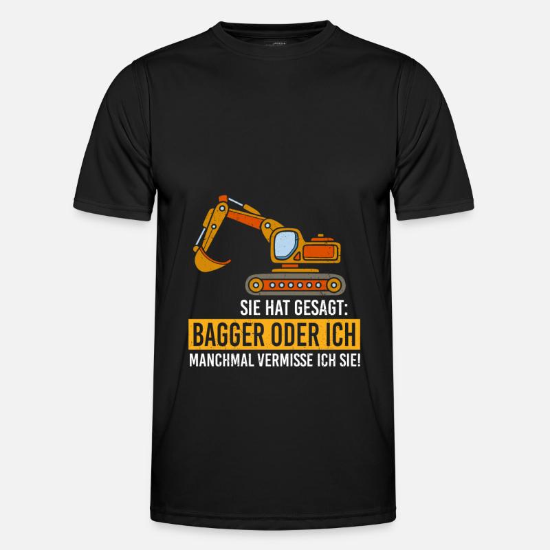 Bagger oder ich - Männer Funktions-T-Shirt - Schwarz