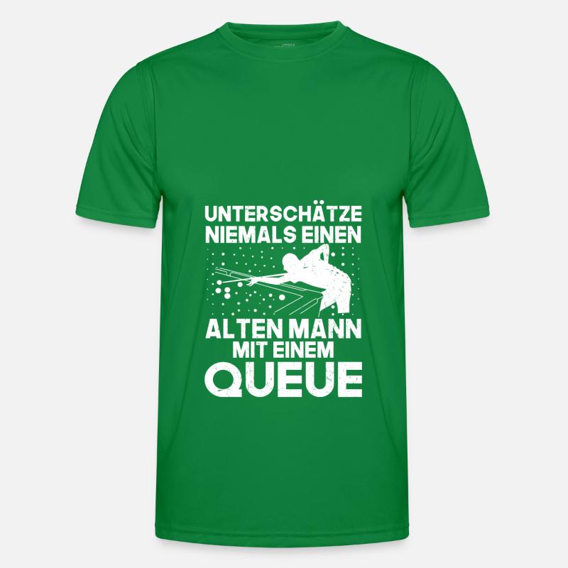 Billard alter Mann Queue Männer Funktions-T-Shirt