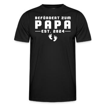 Schwangerschaftsankündigung 2024 Papa - Männer Funktions-T-Shirt - Schwarz - Vorne - AI Model Male 178 dark (178cm)
