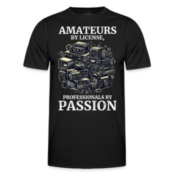 Amateurs amateurs passionnés de radio amateur vintage par licence - T-shirt sport Homme - noir - Devant - AI Model Male 178 dark (178cm)