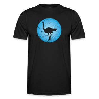 Vogel Strauß schneller Großvogel - Männer Funktions-T-Shirt - Schwarz - Vorne - AI Model Male 178 dark (178cm)