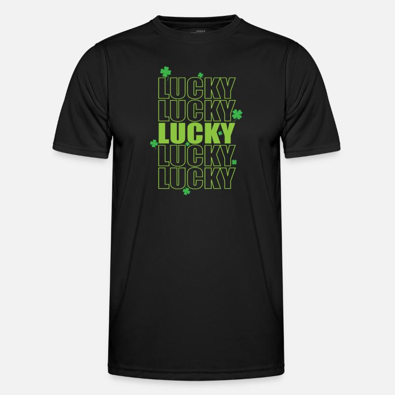 Lucky St. Patrick's Day custom - Men's Functional T-Shirt - black