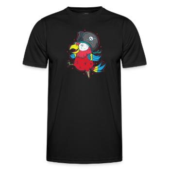Parrot, Pirate, Bird, Talking, Animal - Men's Functional T-Shirt - black - Front - AI Model Male 178 dark (178cm)