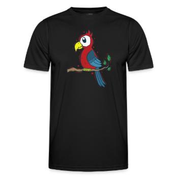 Papagei exotisch Tropen Tier - Männer Funktions-T-Shirt - Schwarz - Vorne - AI Model Male 178 dark (178cm)
