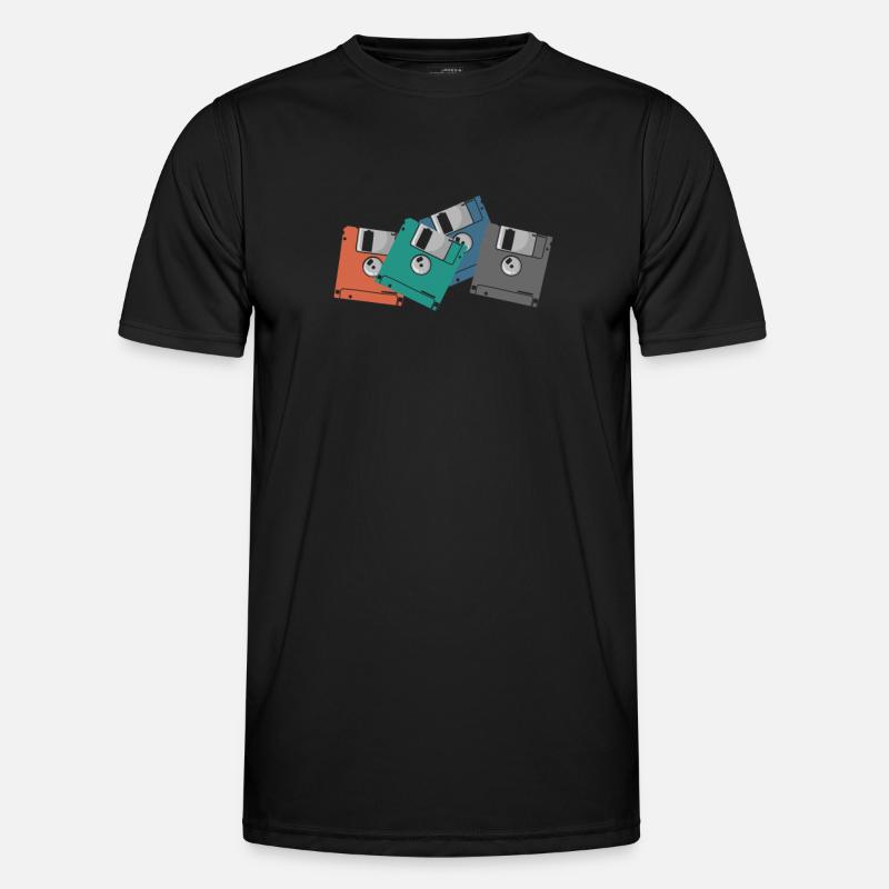 Colorful Floppy Disks Retro Memory Module Disk Men's Functional T-Shirt