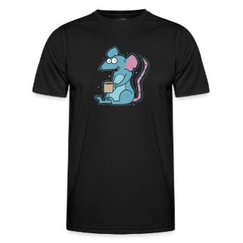 Rat et rongeur de compagnie de café - T-shirt sport Homme - noir - Devant - AI Model Male 178 dark (178cm)