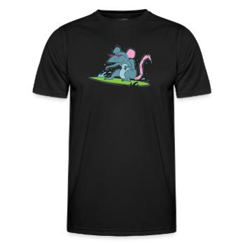 Rat Surfing Rongeur de compagnie - T-shirt sport Homme - noir - Devant - AI Model Male 178 dark (178cm)