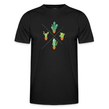 Gardening Four Cacti - Men's Functional T-Shirt - black - Front - AI Model Male 178 dark (178cm)