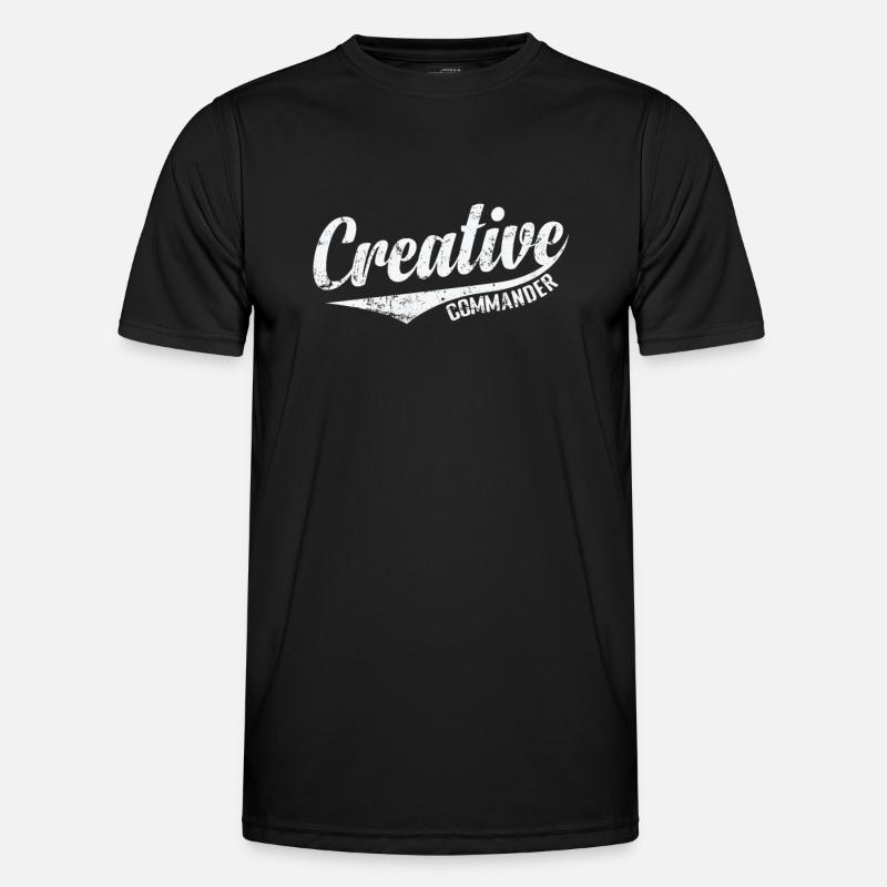 Creative Commander - Männer Funktions-T-Shirt - Schwarz
