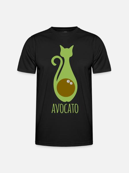 Avocato - Cat - Avocado - Avocat - Men's Functional T-Shirt - black