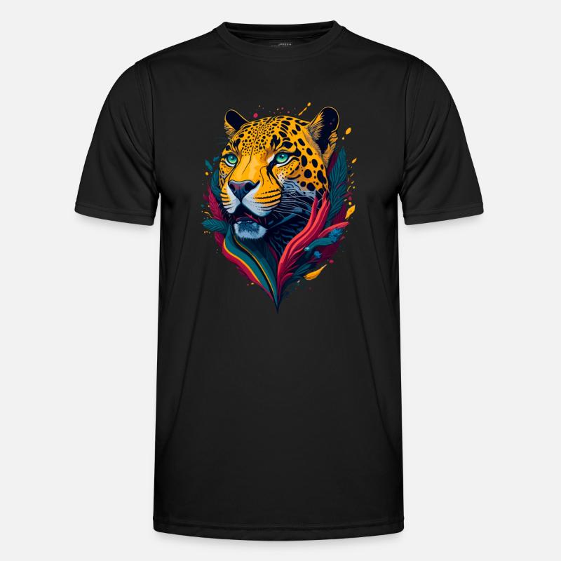Nice abstract jaguar - Men's Functional T-Shirt - black