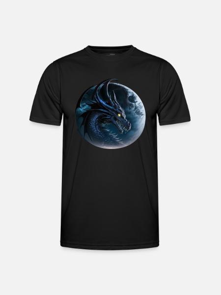 Dark dragon, yellow eye - Men's Functional T-Shirt - black